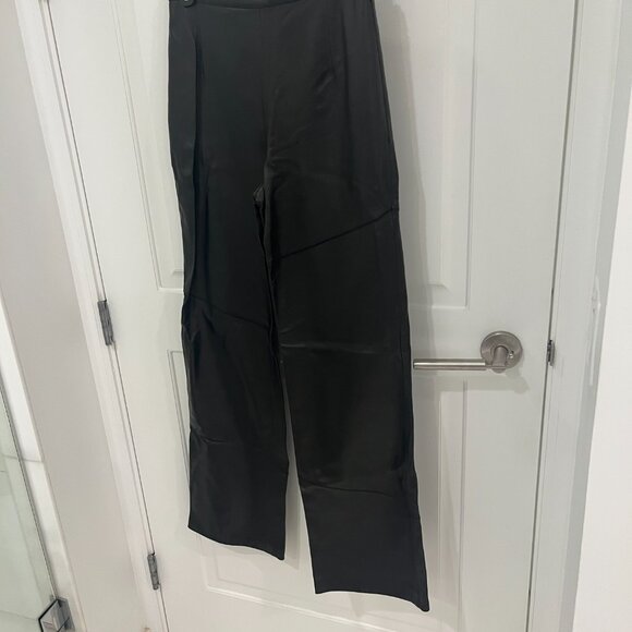1990's Vintage Claude Montana Pieced Black Leather Pants Italy Size 40 MINT - Picture 2 of 13